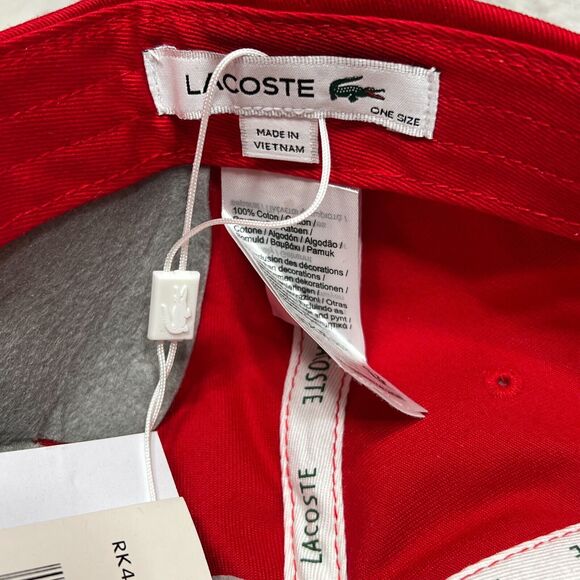 LACOSTE BIG CROC DAD HAT / LACOSTE HAT RED - Picture 7 of 7